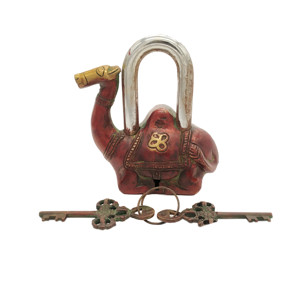 Brass Door Lock Antique Finish Camal