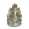 Rose quartz Stone Sitting Ganesha Statue Gold Painted