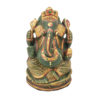 Aventurine Dark Jade Stone Ganesha Gold Painted Statue