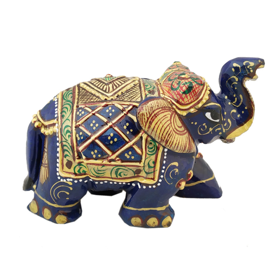 Lapis Lizuli Stone Elephant Painted