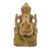 Serpentine Stone Ganesha Statue Gold Painted