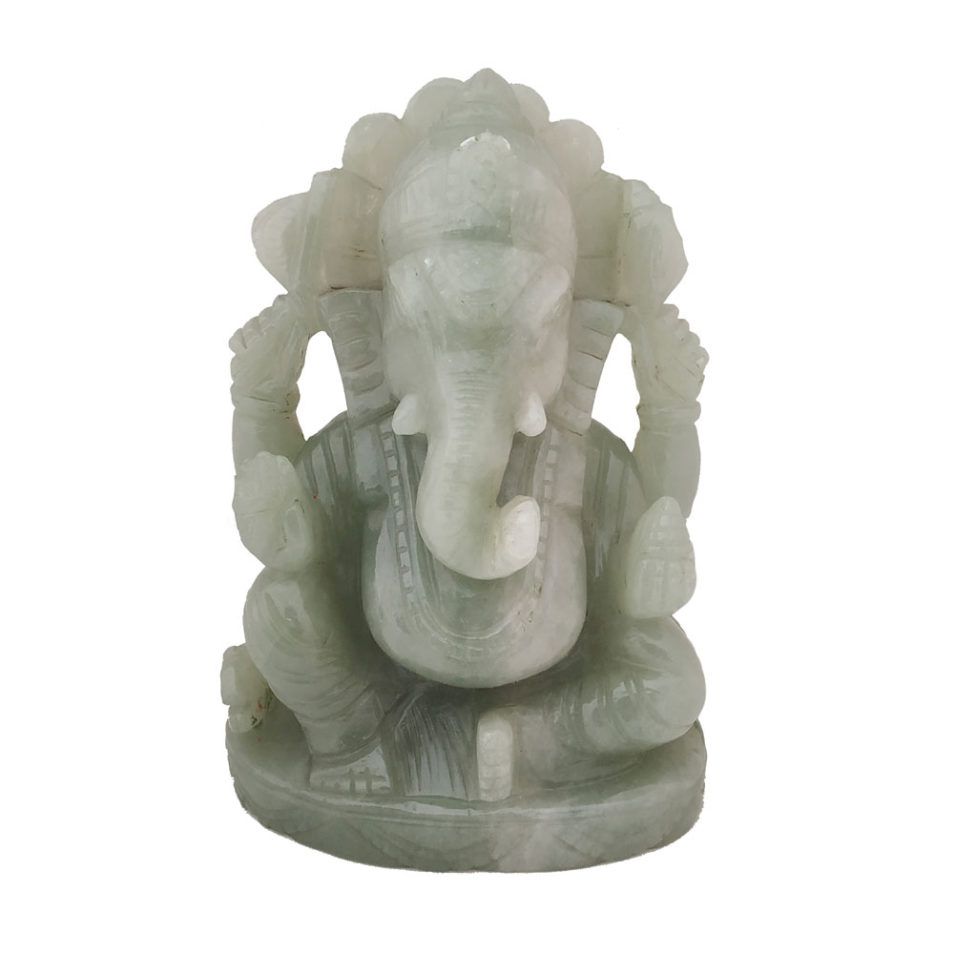 Aventurine Jade Stone Ganesha Polish Statue