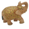 Rose Quartz Stone Elephant With Gold Painted