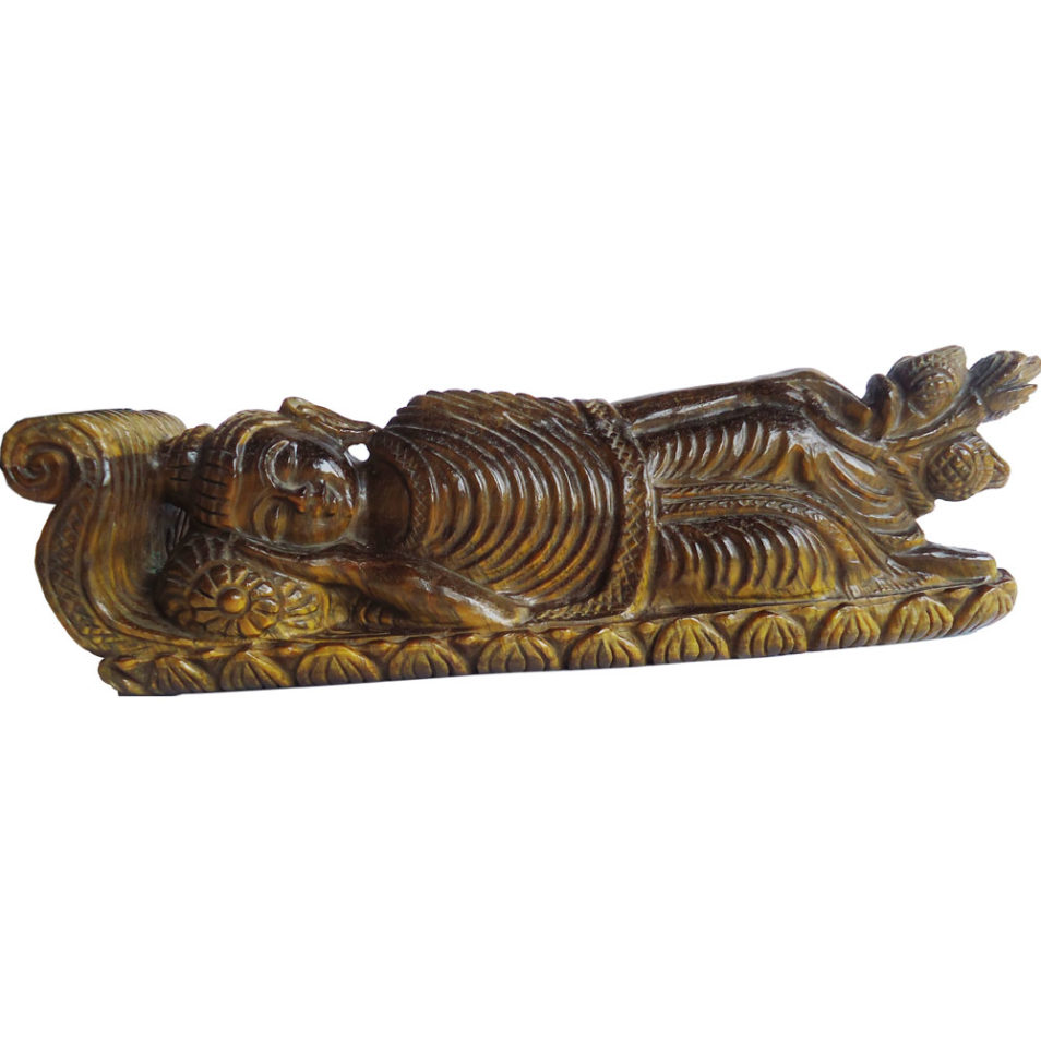 Tiger Eye Stone Sleeping Buddha