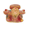 Rose quartz Stone Ganesha Statue Gold Painted