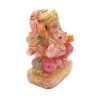 Rose quartz Stone Ganesha Statue Gold Painted