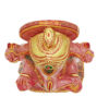 Rose quartz Stone Ganesha Statue Gold Painted