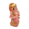 Rose quartz Stone Ganesha Statue Gold Painted