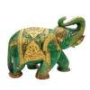 Aventurine Jade Stone Elephant With Gold Painted