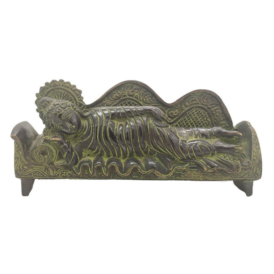 Brass Sleeping Buddha Statue Home Decor