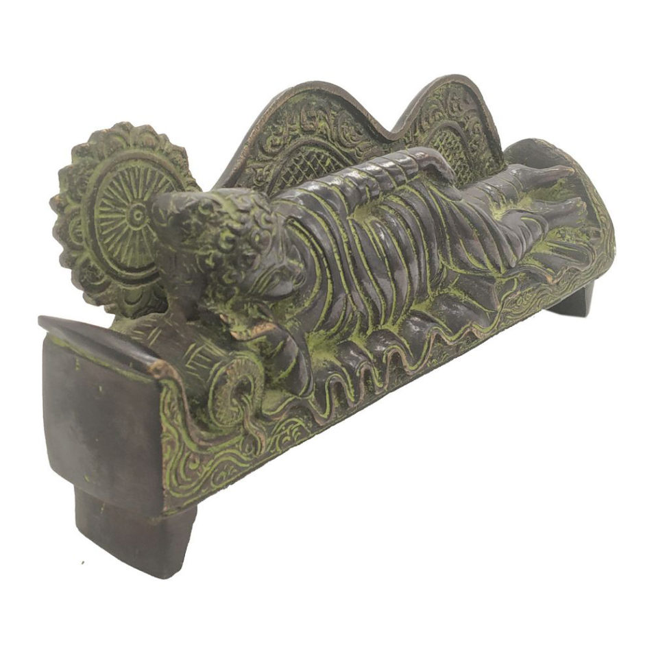 Brass Sleeping Buddha Statue Home Decor