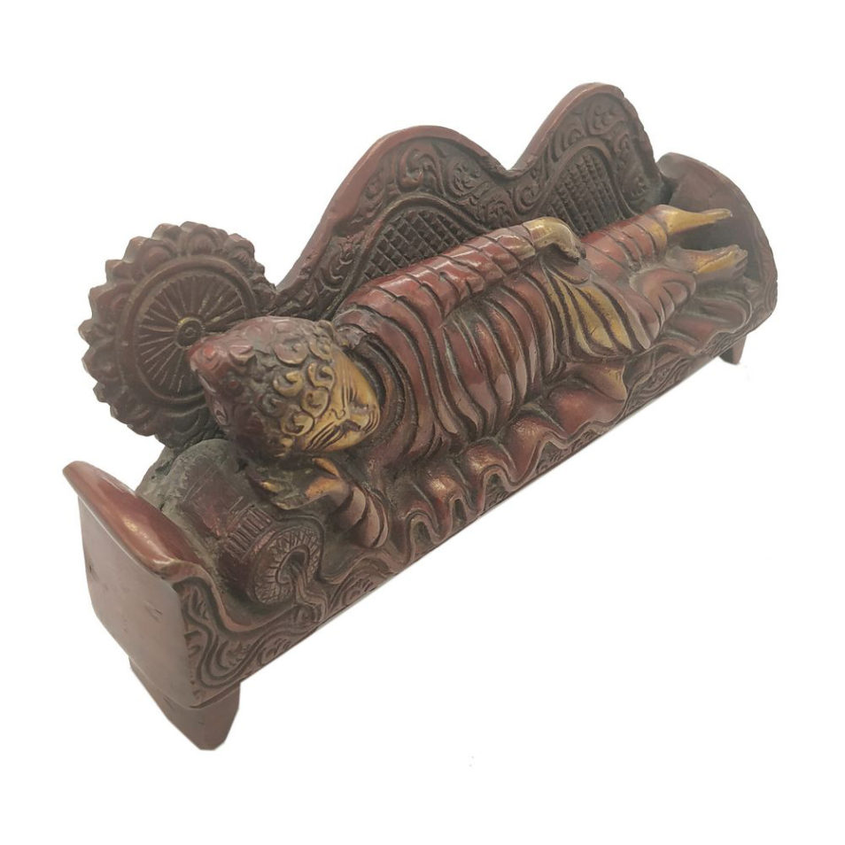 Brass Sleeping Buddha Statue Home Decor