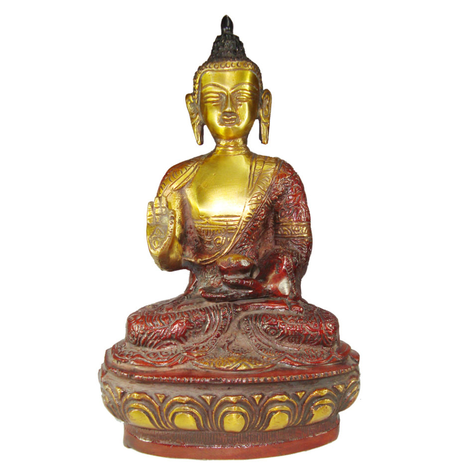 Brass Resting Buddha Statue Home Decor Figure