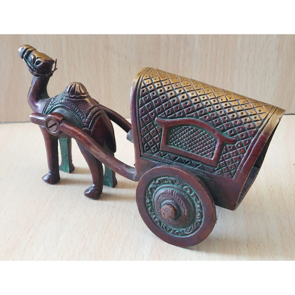 Brass handmade Camel cart for home decor show piece & gift