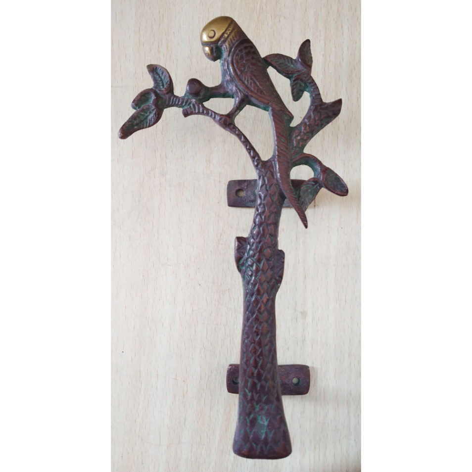 Brass Door Handle Parrot on tree Shape Antique Finish Home Decor