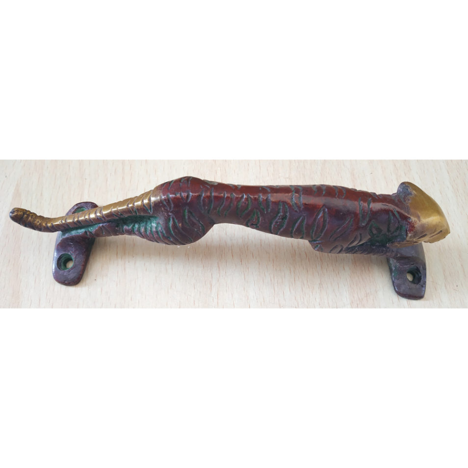 Brass Door Handle Tiger Shape Antique Finish Home Decor