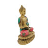 Brass Buddha Sitting Medicine Buddha Statue with Stone Work