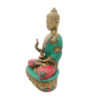 Brass Buddha Sitting Medicine Buddha Statue with Stone Work