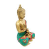 Brass Buddha Sitting Medicine Buddha Statue with Stone Work