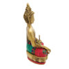 Brass Buddha Sitting Medicine Buddha Statue with Stone Work