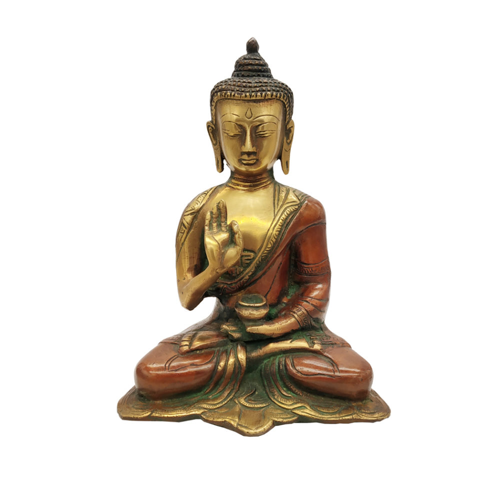 Brass Resting Buddha Statue Home Decor Figure