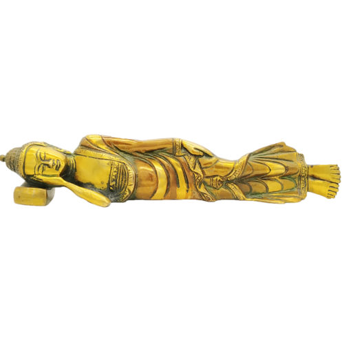 Brass Sleeping Buddha Statue Home Decor