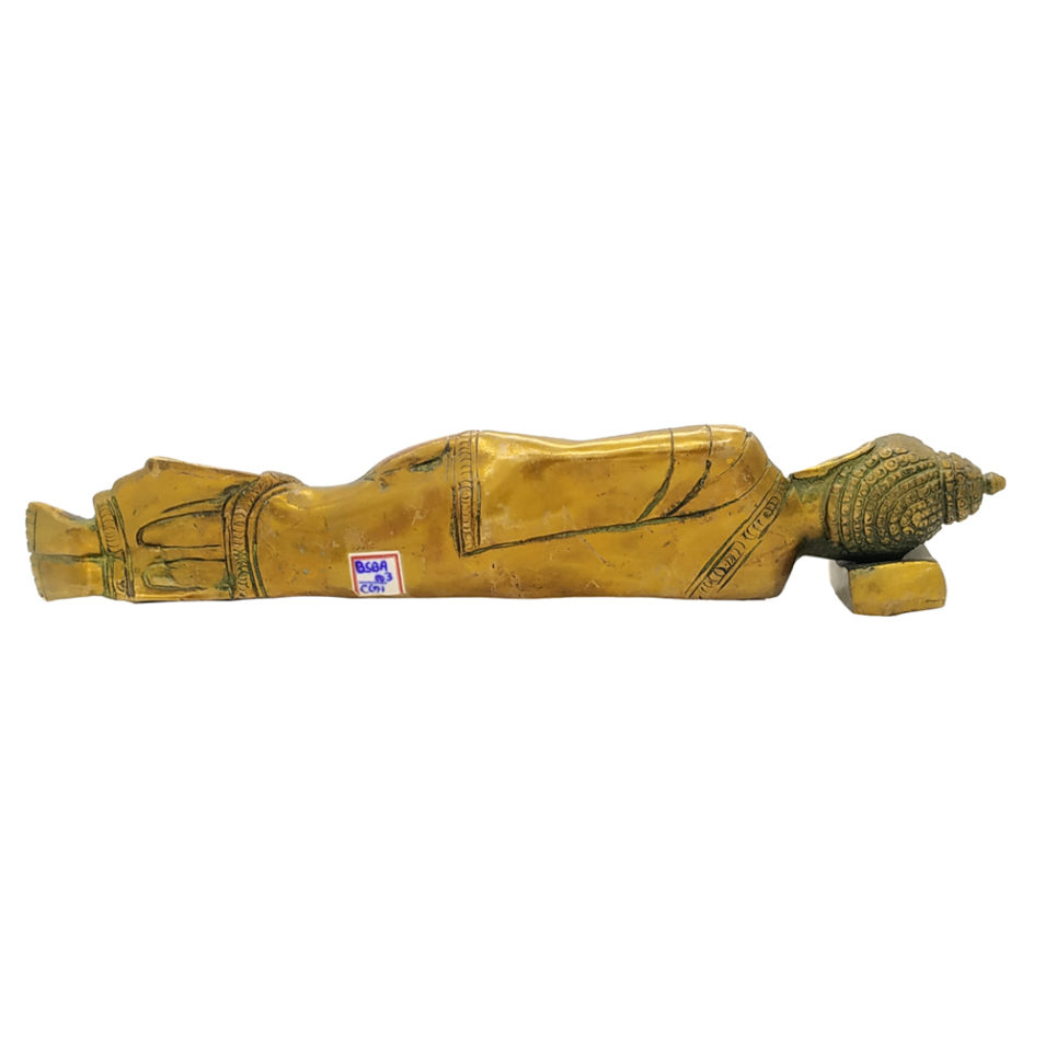 Brass Sleeping Buddha Statue Home Decor