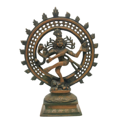 Brass Nataraja Dancing Lord Shiva God Statue Religious