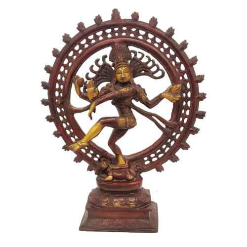 Brass Nataraja Dancing Lord Shiva God Statue Religious