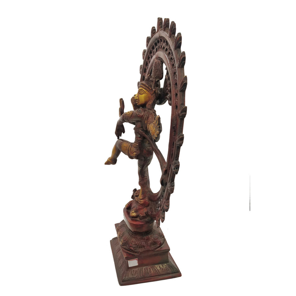 Brass Nataraja Dancing Lord Shiva God Statue Religious