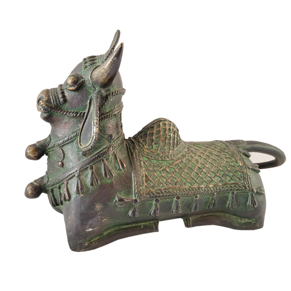 Brass Cow Khamdhenu Hindu Nandi Cow Statue