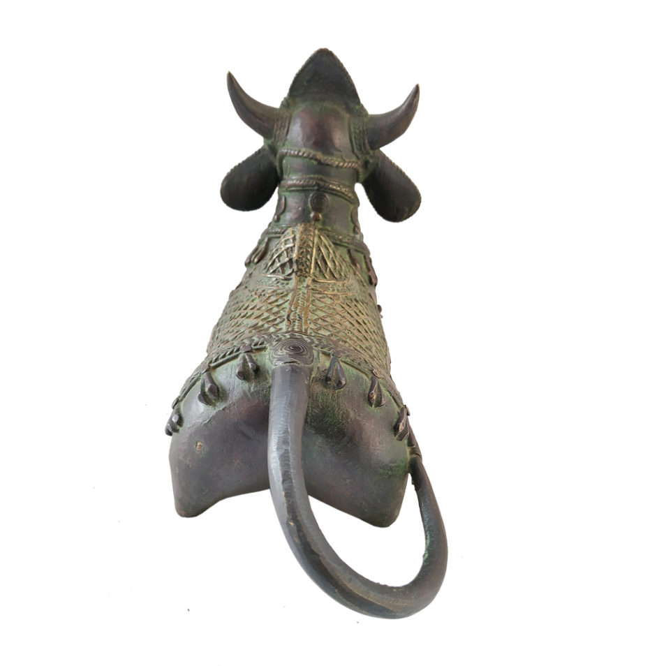 Brass Cow Khamdhenu Hindu Nandi Cow Statue