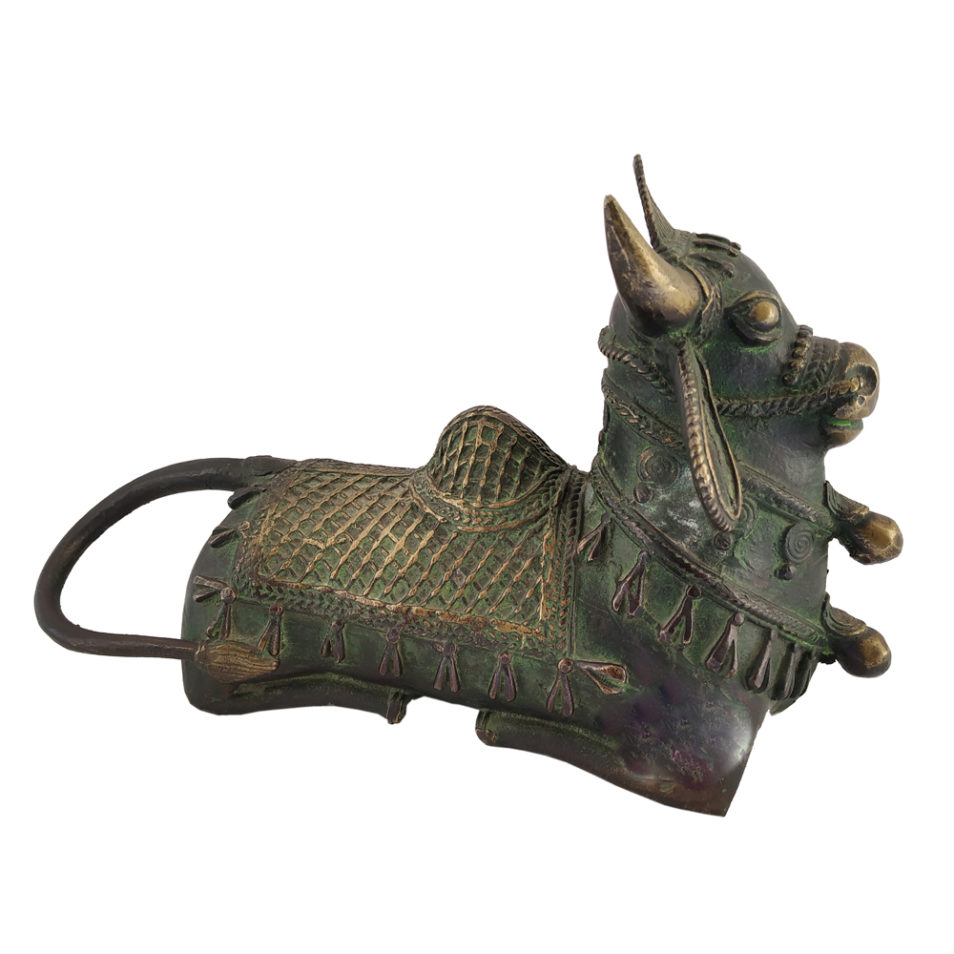 Brass Cow Khamdhenu Hindu Nandi Cow Statue