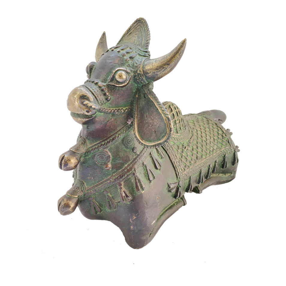 Brass Cow Khamdhenu Hindu Nandi Cow Statue