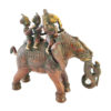 Brass Ganesha statue Sitting on Elephant Antique Finished