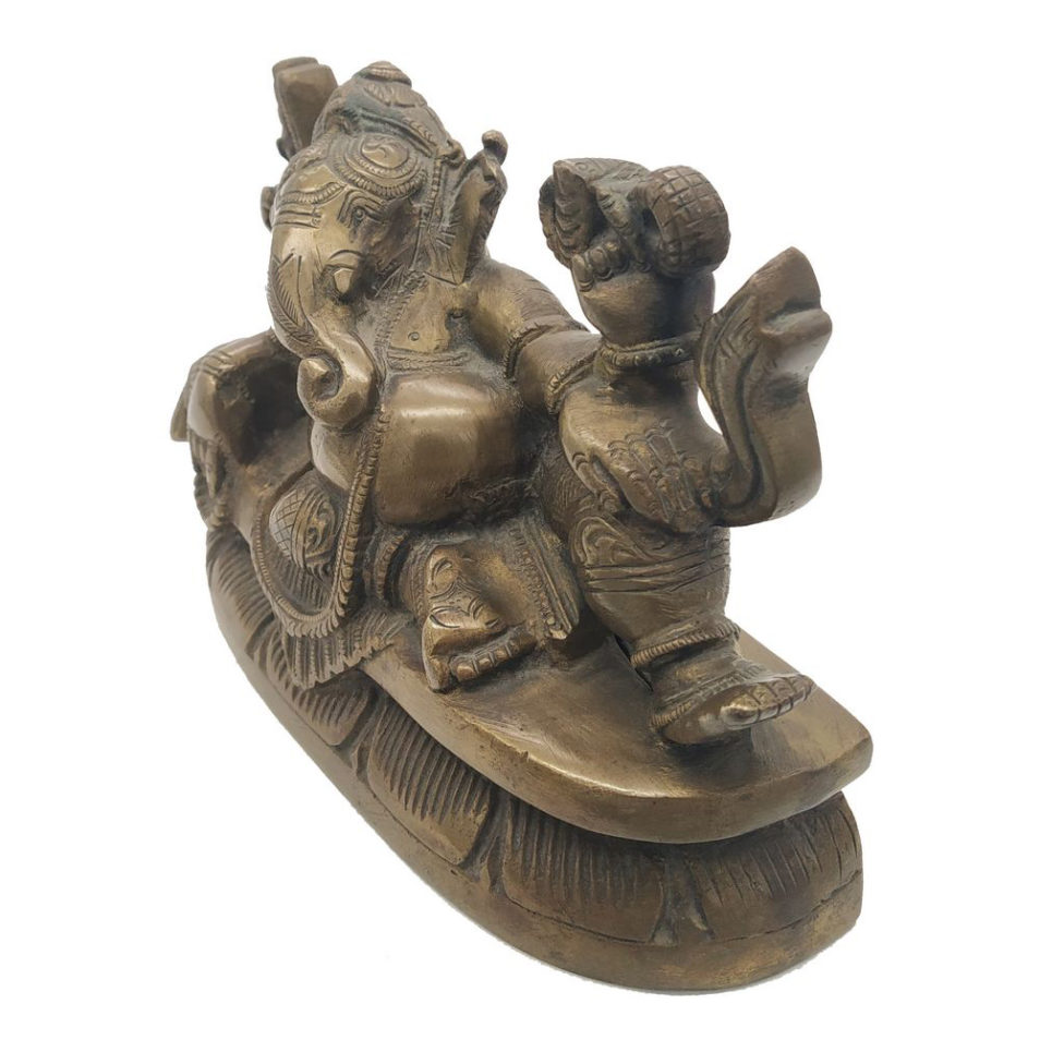 Brass Sleeping Ganesha statue Antique Finished