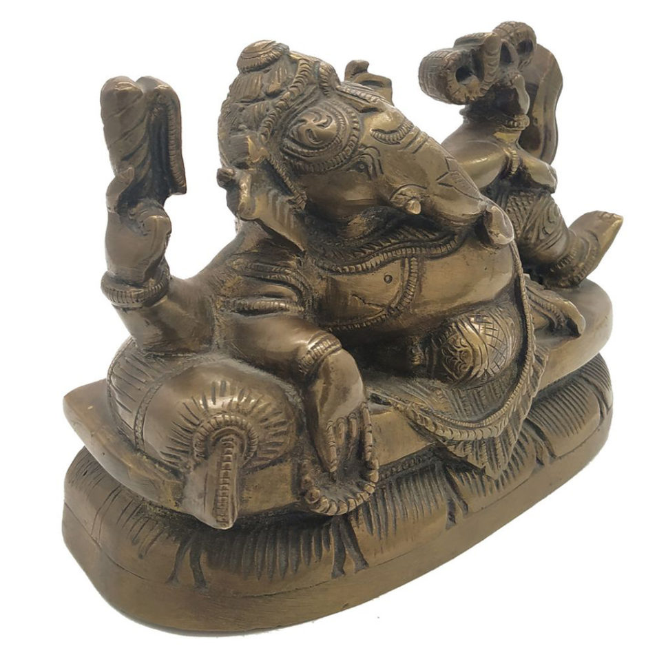 Brass Sleeping Ganesha statue Antique Finished