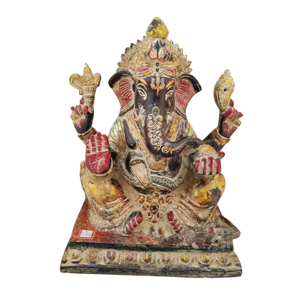 Brass Ganesha statue Hand Painted Antique Finished