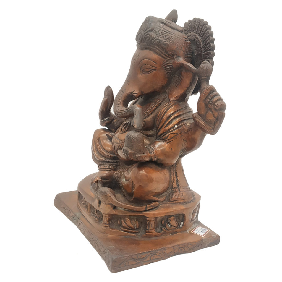 Brass Ganesha statue Hand Painted Antique Finished