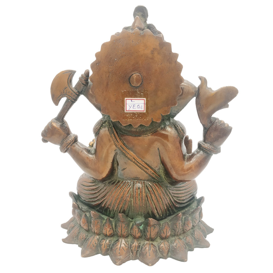 Brass Ganesha statue Hand Painted Antique Finished