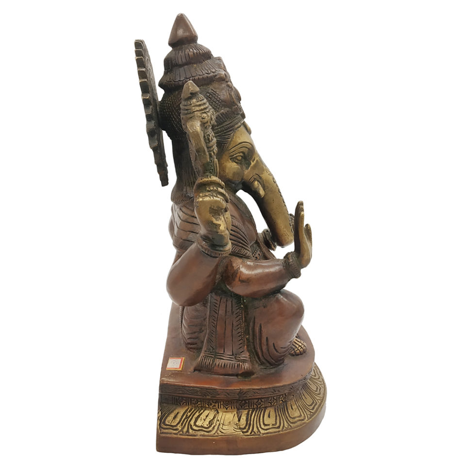 Brass Ganesha statue Hand Painted Antique Finished