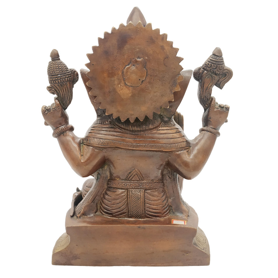 Brass Ganesha statue Hand Painted Antique Finished