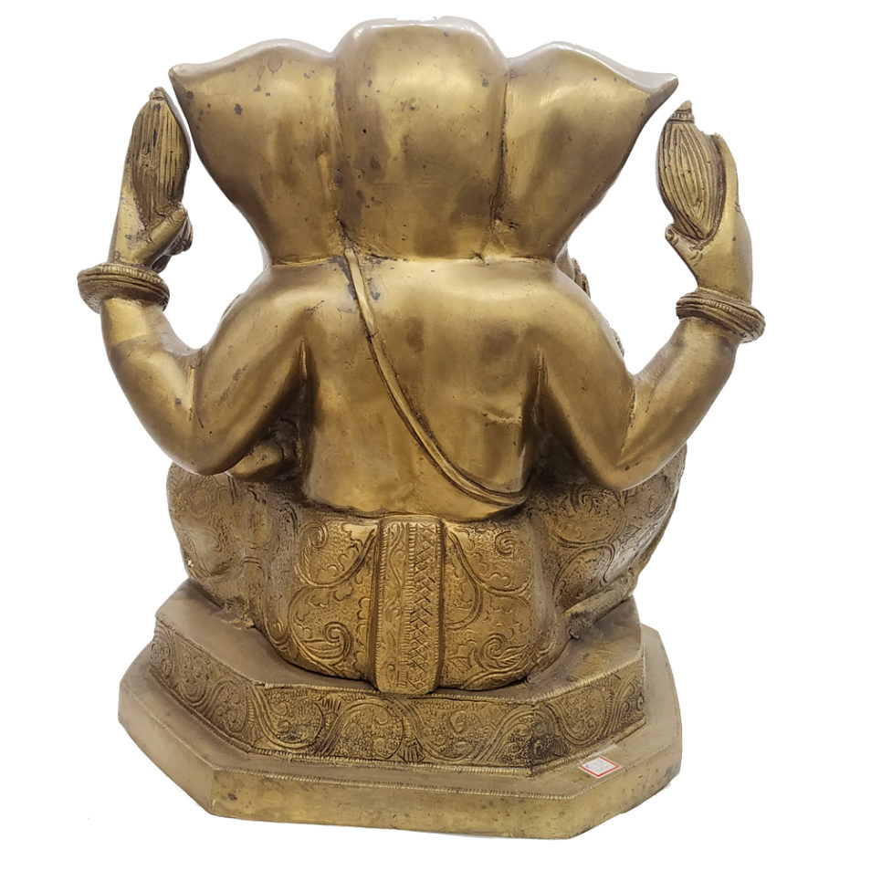 Brass Ganesha statue Hand Painted Antique Finished