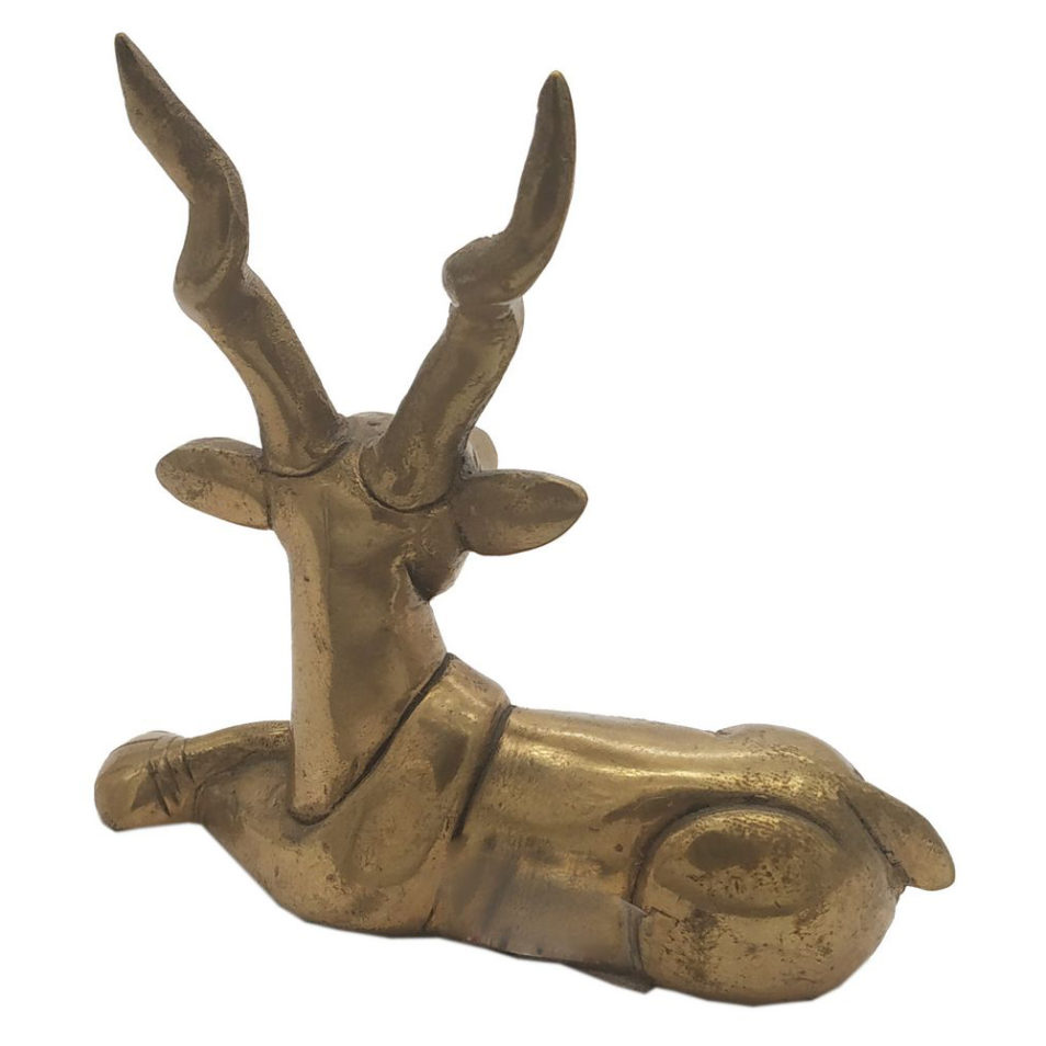 Brass Animal Dear Statue Home Decor Collectible