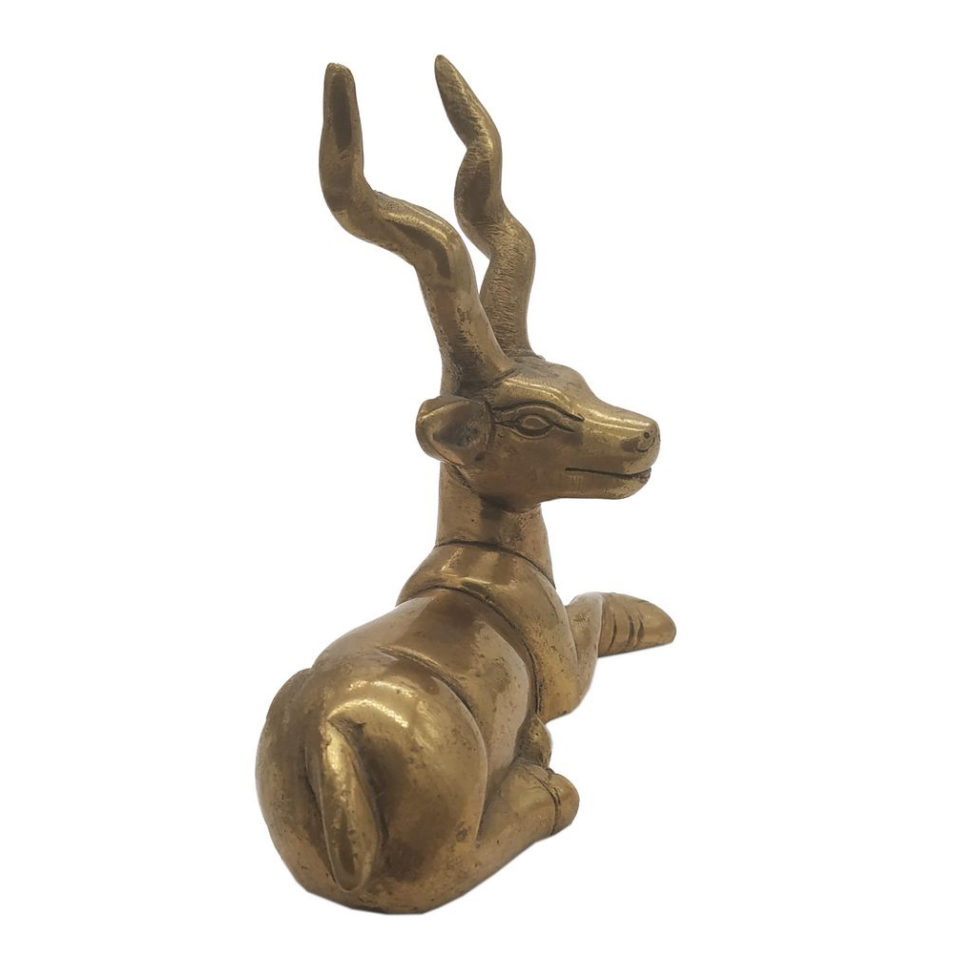 Brass Animal Dear Statue Home Decor Collectible