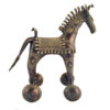 Brass Old Tribe Horse On Wheel Antique Finised Home decor