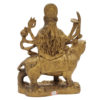 Brass Goddess Durga Sitting on Lion Hindu Religious