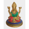 Brass Lakshmi Statue Goddess With Stone Work