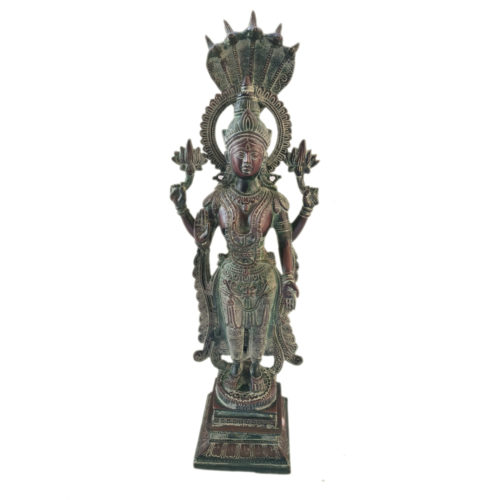 Brass Lakshmi Statue Goddess Idol Wealth Prosperity Hindu Religious