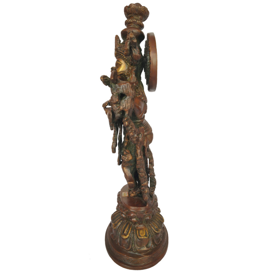 Brass Radha Krishna Statue Love Couple Hindu Religious